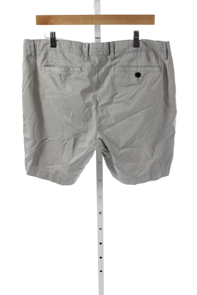 Billy Reid Mens Chino Shorts Gray Cotton Size 34