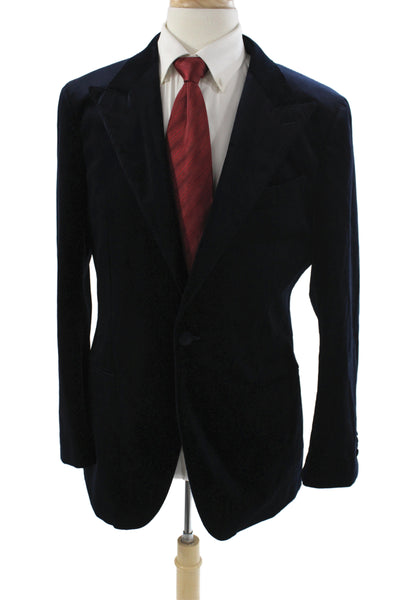 Suit Supply Women One Button Blue Cotton Jacket Size 42