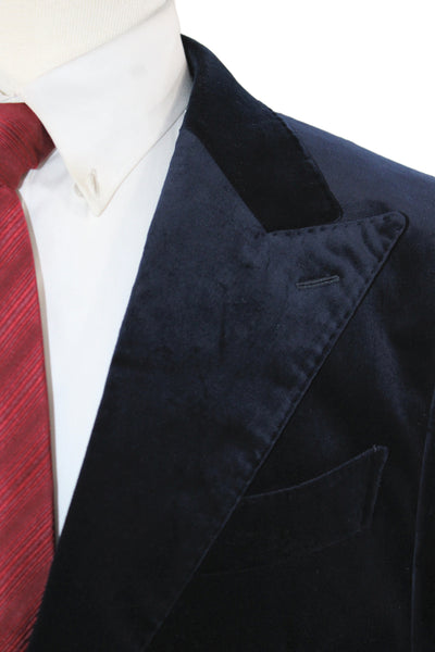 Suit Supply Women One Button Blue Cotton Jacket Size 42