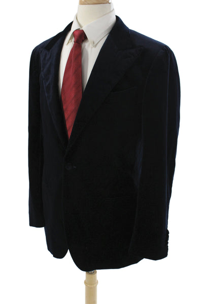 Suit Supply Women One Button Blue Cotton Jacket Size 42