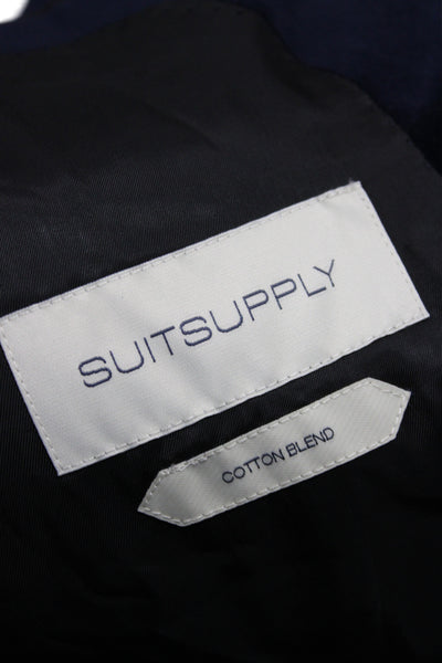 Suit Supply Women One Button Blue Cotton Jacket Size 42