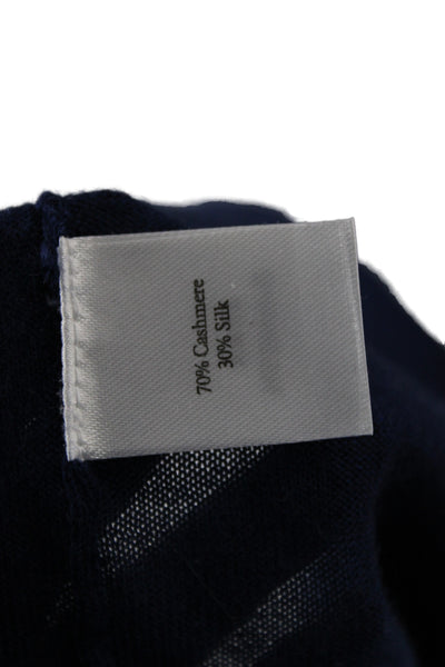 N.Peal Mens V-Neck Pullover Sweater Blue 70% Cashmere Size 2XL