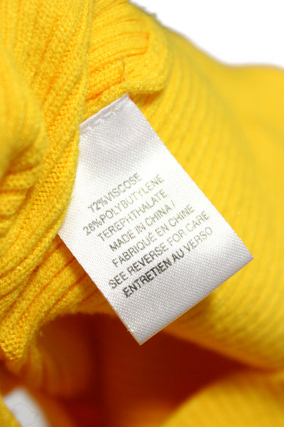 Milly Womens Yellow Wrap V-Neck Sweater Long Sleeve Size S