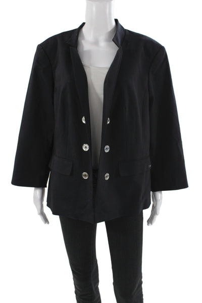 Calvin Klein Women Basic Jacket Black Button Cotton Long Sleeve Plus Size 20