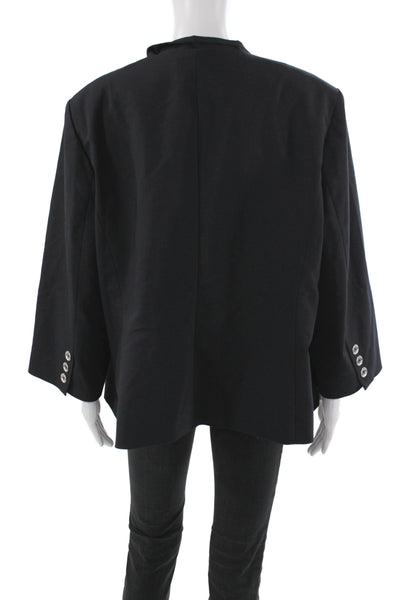 Calvin Klein Women Basic Jacket Black Button Cotton Long Sleeve Plus Size 20