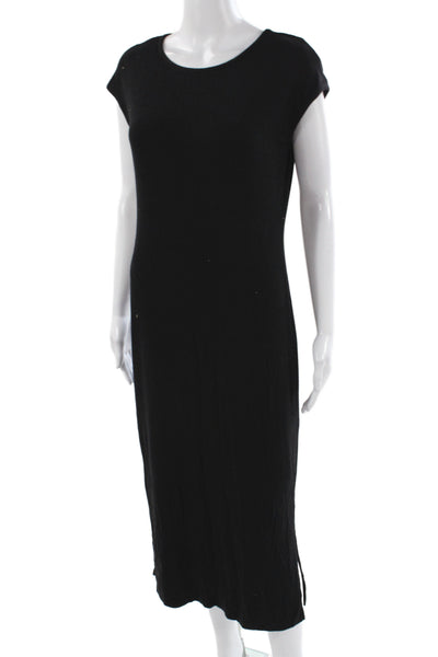 Rachel Zoe Women Bodycon Black Dress Short Sleeve Scoop Neck Size L