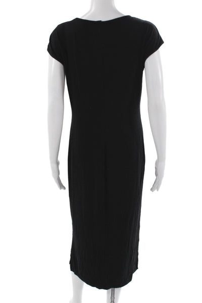 Rachel Zoe Women Bodycon Black Dress Short Sleeve Scoop Neck Size L