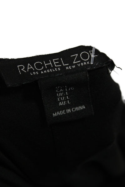 Rachel Zoe Women Bodycon Black Dress Short Sleeve Scoop Neck Size L