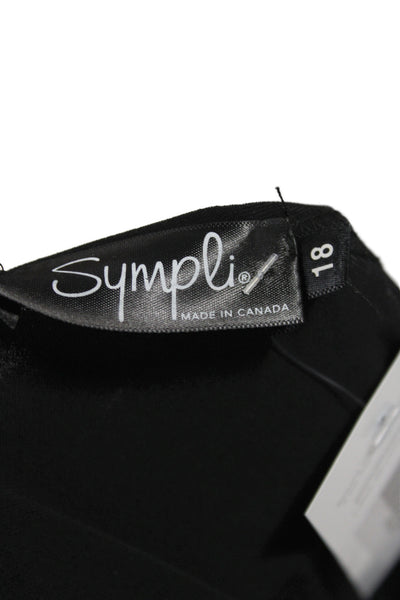 Sympli Womens Kimono Jacket Black Long Sleeve Plus Size 18