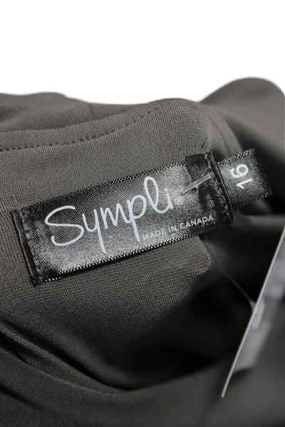 Sympli Womens Gray Cowl Neck Jersey Long Sleeve Blouse Polyester Size 16
