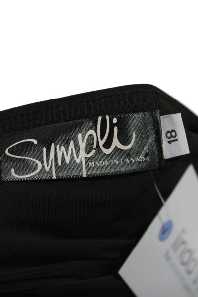 Sympli Women Tunic Tank Black Scoop Neck Sleeveless Minimalist Plus Size 18