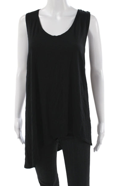 Eileen Fisher Women Tunic Tank Sleeveless Scoop Neck Black Viscose Size 1X
