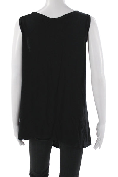 Eileen Fisher Women Tunic Tank Sleeveless Scoop Neck Black Viscose Size 1X