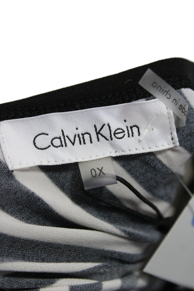 Calvin Klein Womens Maxi Striped Black Scoop Neck Sleeveless Dress Size 0X