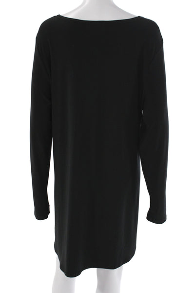Sympli Womens Shift Short Long Sleeve Black Dress Plus Size 18