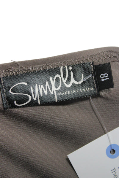 Sympli Womens Tunic Blouse Brown Long Sleeve Scoop Neck Pullover Plus Size 18