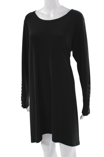 Sympli Women Shift Dress Black Long Sleeve Scoop Neck Size 16