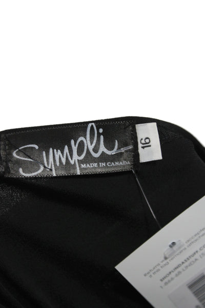 Sympli Women Shift Dress Black Long Sleeve Scoop Neck Size 16