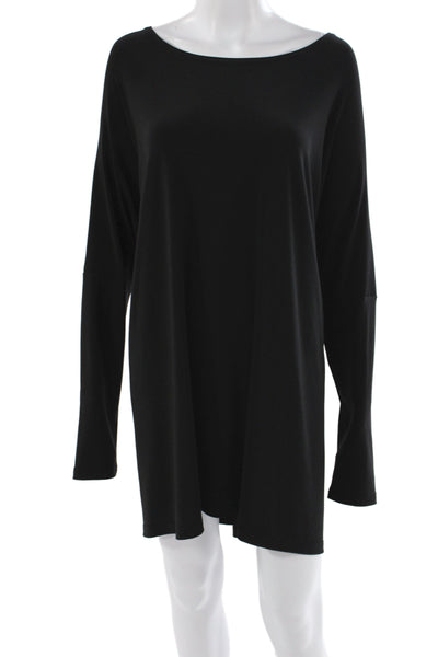 Sympli Womens Tunic Blouse Black Long Sleeve Boat Neck Pullover Plus Size 18