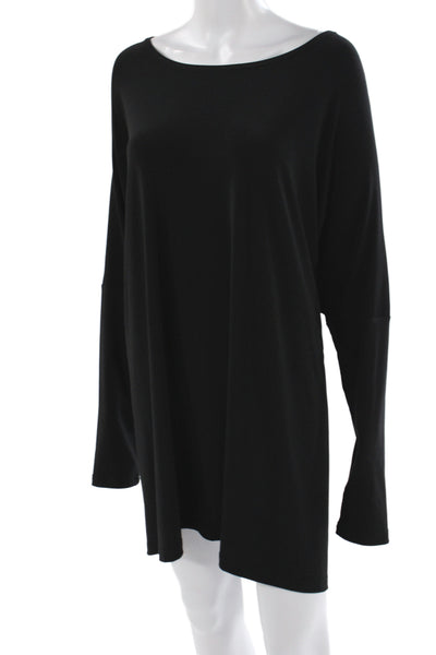 Sympli Womens Tunic Blouse Black Long Sleeve Boat Neck Pullover Plus Size 18