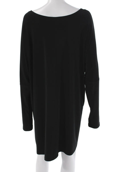 Sympli Womens Tunic Blouse Black Long Sleeve Boat Neck Pullover Plus Size 18