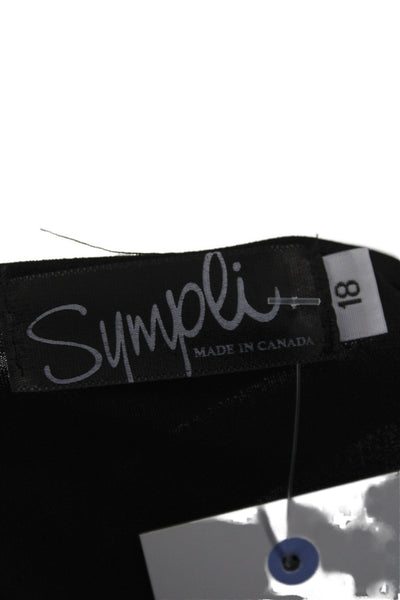 Sympli Womens Tunic Blouse Black Long Sleeve Boat Neck Pullover Plus Size 18