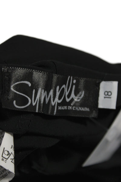 Sympli Womens Black Cropped Pants Plus Size 18