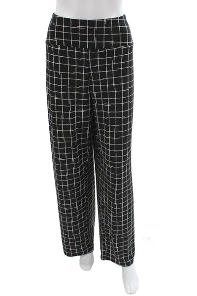 Sympli Women Plus Black Check Pull On Polyester Pants Size 18