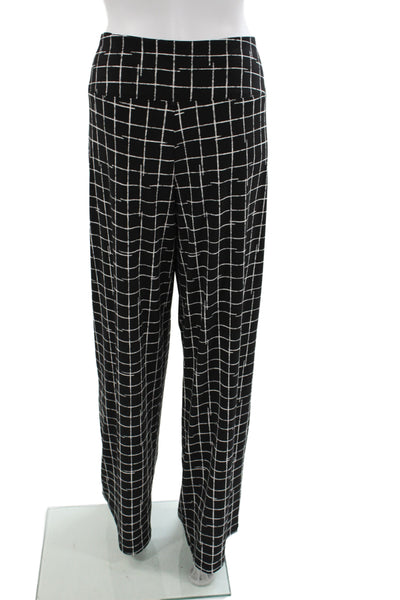Sympli Women Plus Black Check Pull On Polyester Pants Size 18