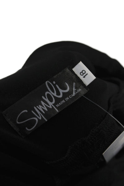 Sympli Womens Cropped Black Pants Size 18