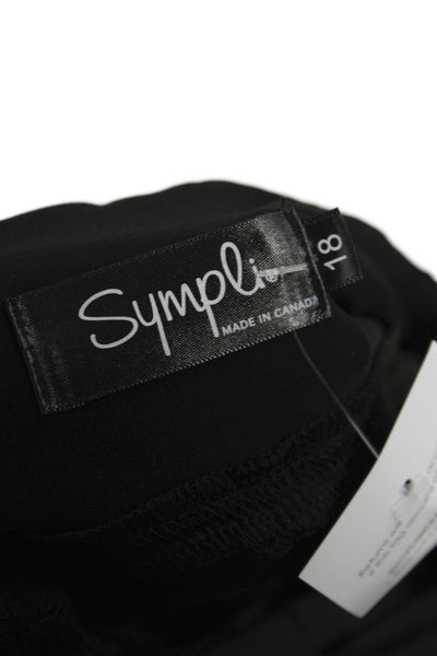 Sympli Womens Cropped Black Pull On Pants Plus Size 18