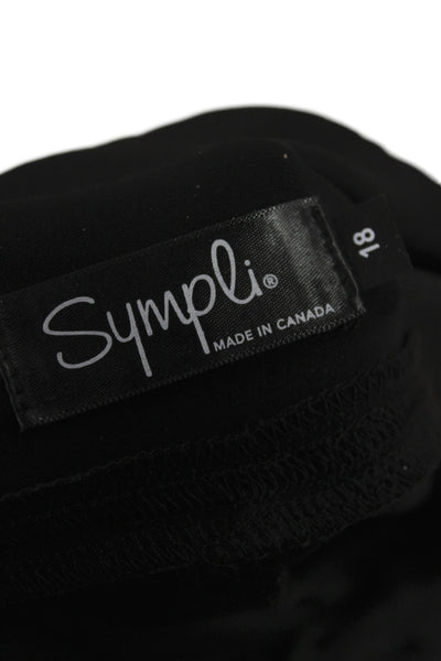 Sympli Women Cropped Pull On Black Pants Size 18