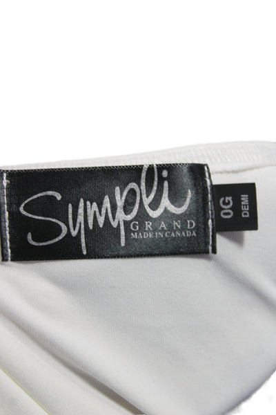 Sympli Women Basic Scoop Neck White Tank Size L