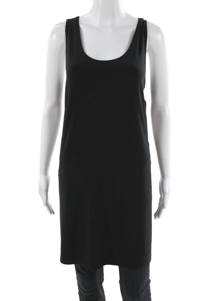 Sympli Women Tank Dress Black Scoop Neck Sleeveless Size 16