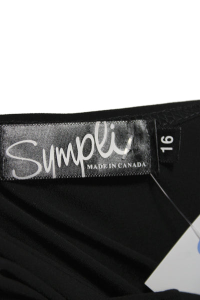 Sympli Women Tank Dress Black Scoop Neck Sleeveless Size 16