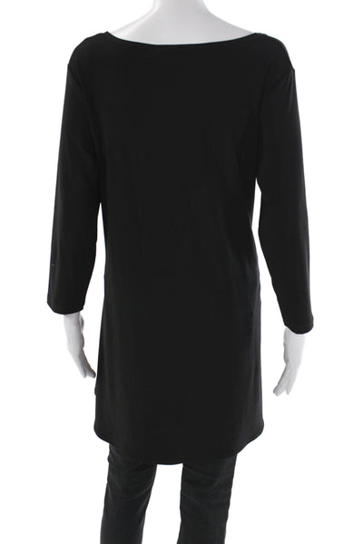 Sympli Womens Tunic Black Scoop Neck 3/4 Sleeve Polyester Size 16