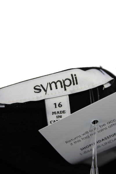 Sympli Womens Tunic Black Scoop Neck 3/4 Sleeve Polyester Size 16