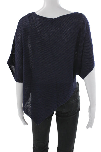 Eileen Fisher Women Pullover Sweater Linen Boat Neck Sleeveless Blue Size S