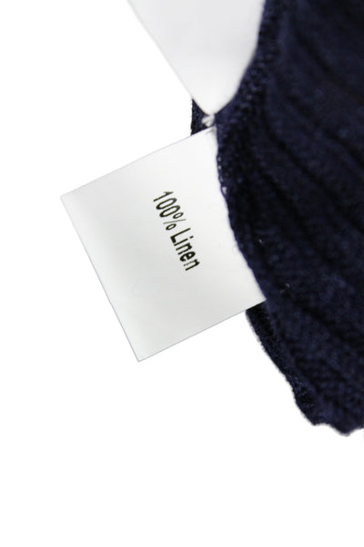 Eileen Fisher Women Pullover Sweater Linen Boat Neck Sleeveless Blue Size S