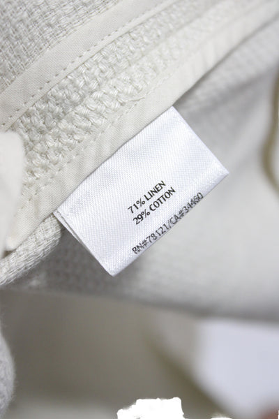 Eileen Fisher Women Ivory Linen Basic Jacket Long Sleeve Size 1X