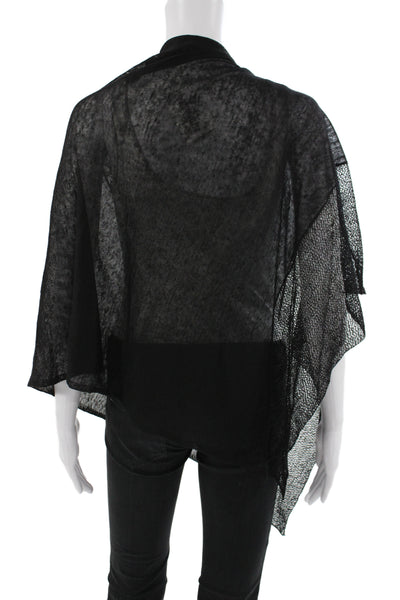 Eileen Fisher Women Kimono Sleeveless Black Hemp Cowl Neck Blouse Size One Size