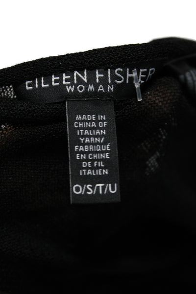 Eileen Fisher Women Kimono Sleeveless Black Hemp Cowl Neck Blouse Size One Size