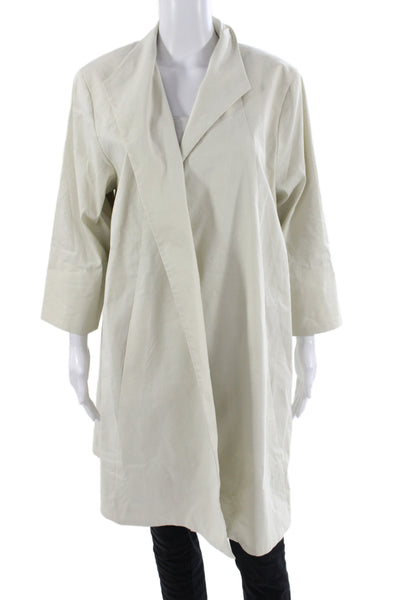 Eileen Fisher Womens Basic Jacket Ivory 3/4 Sleeve 80% Ramie Size 1X