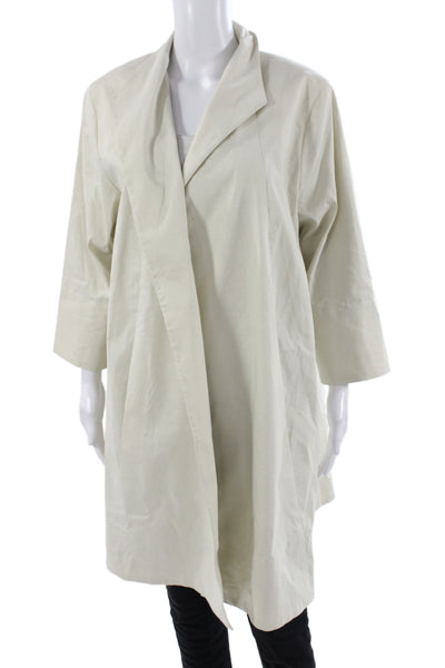 Eileen Fisher Womens Basic Jacket Ivory 3/4 Sleeve 80% Ramie Size 1X