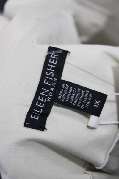 Eileen Fisher Womens Basic Jacket Ivory 3/4 Sleeve 80% Ramie Size 1X