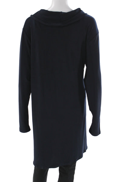 Sympli Women Tunic Blouse Cowl Neck Long Sleeve Blue Size 16