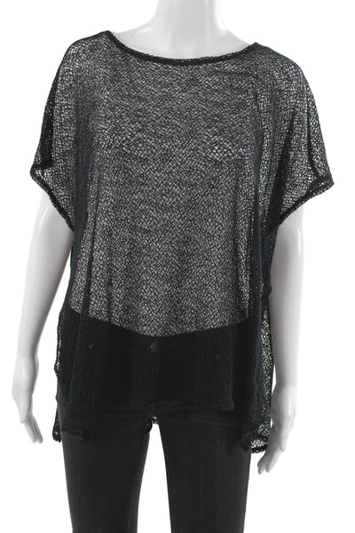 Eileen Fisher Women Tunic Scoop Neck Black Sleeveless Micro Nylon Size 1X