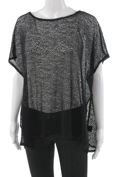 Eileen Fisher Women Tunic Scoop Neck Black Sleeveless Micro Nylon Size 1X