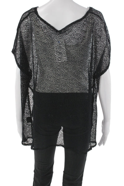 Eileen Fisher Women Tunic Scoop Neck Black Sleeveless Micro Nylon Size 1X