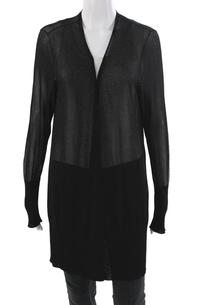 Eileen Fisher Womens Plus Black V-Neck Long Sleeve Cardigan Size 1X